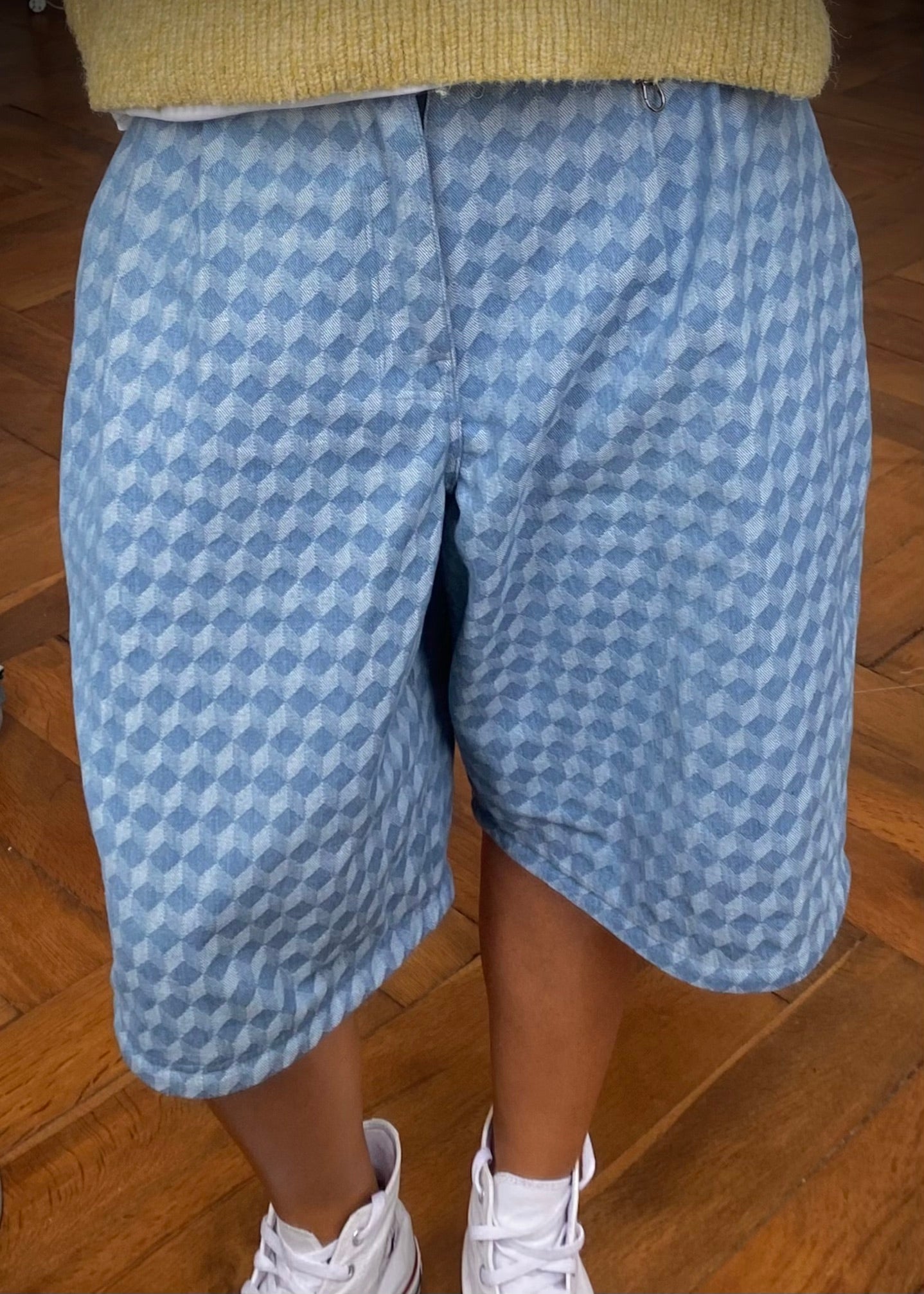Jorts pleated damier
