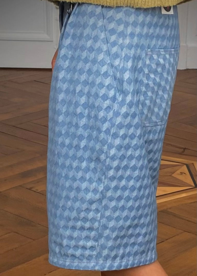 Jorts pleated damier