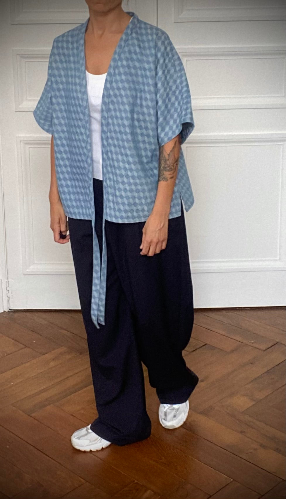 Kimono denim damier