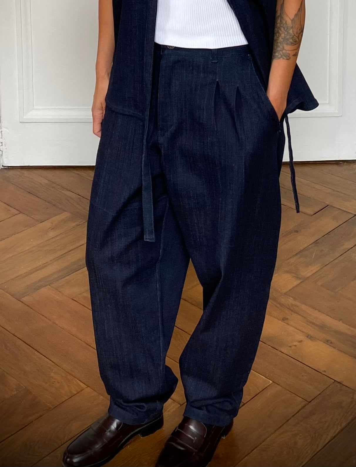 Pantalon raw denim deux pinces