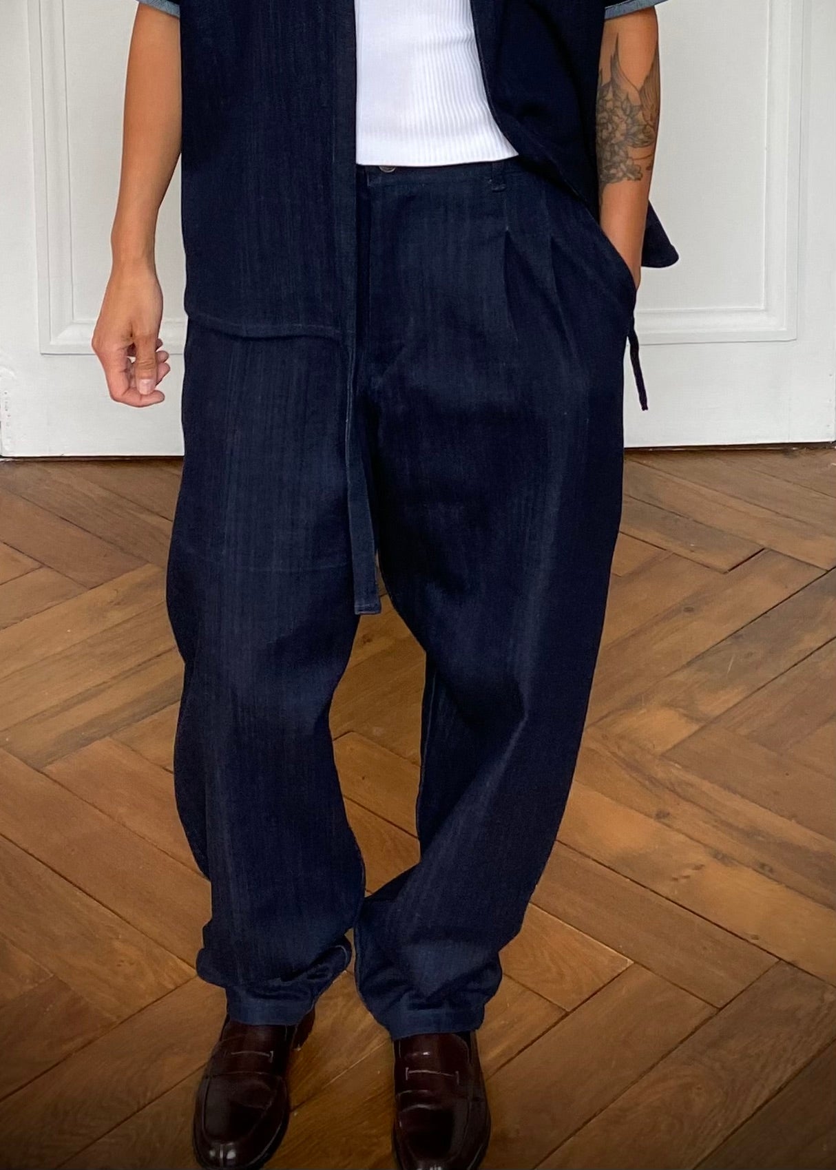 Pantalon raw denim deux pinces