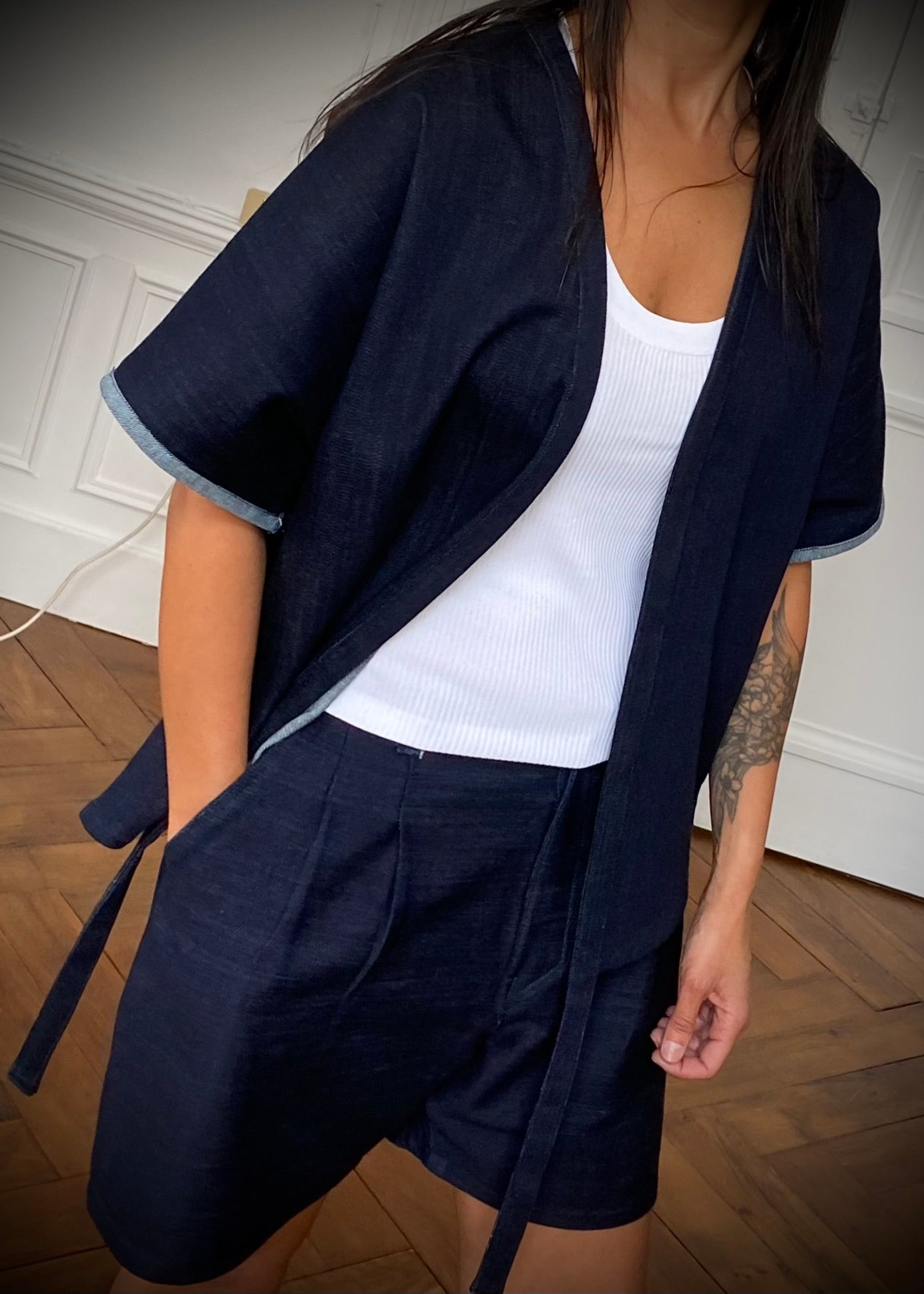 Kimono raw denim