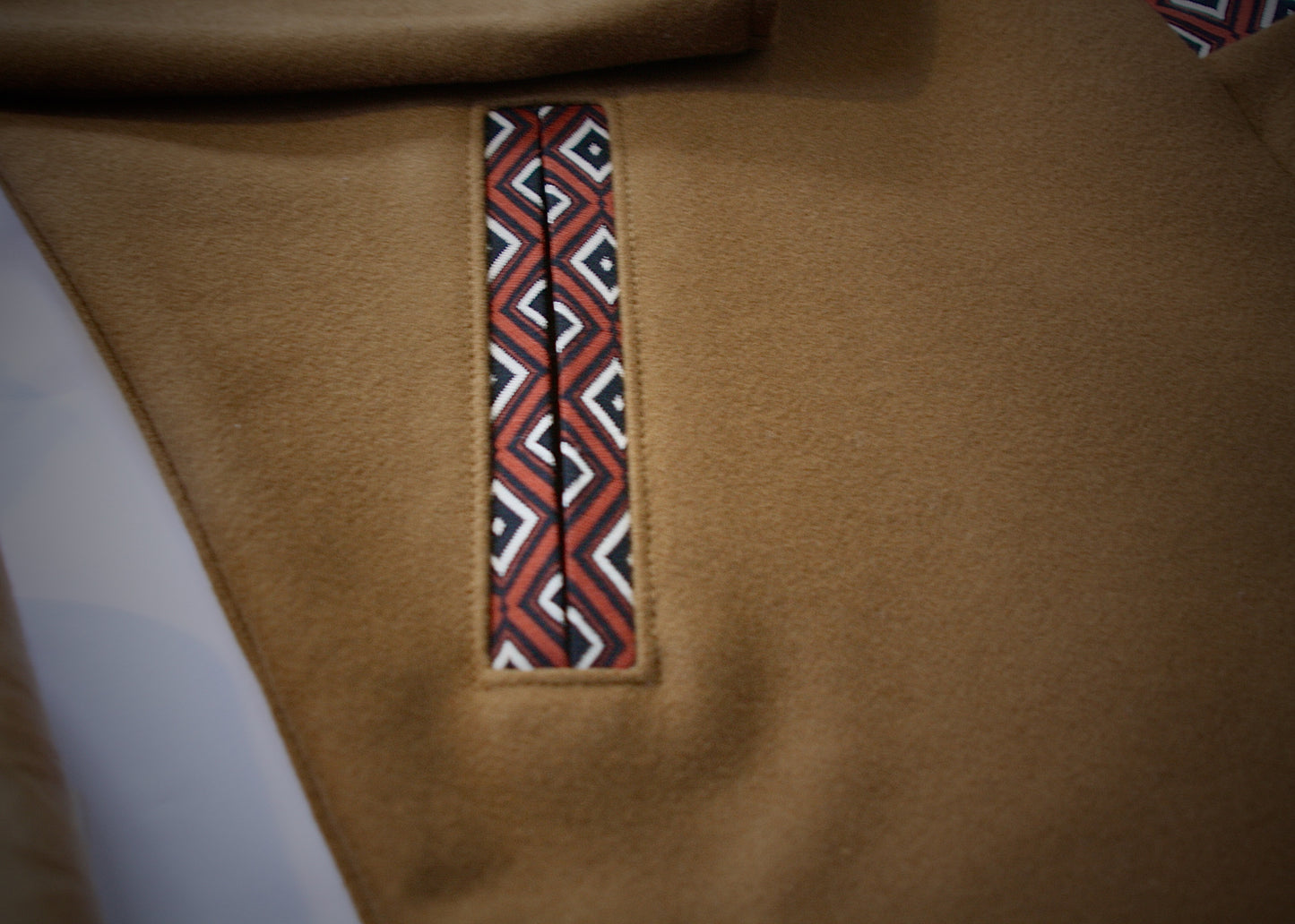 KIMONO BRUN COL MOTIF CRAVATE - L'atelier Kez'ya