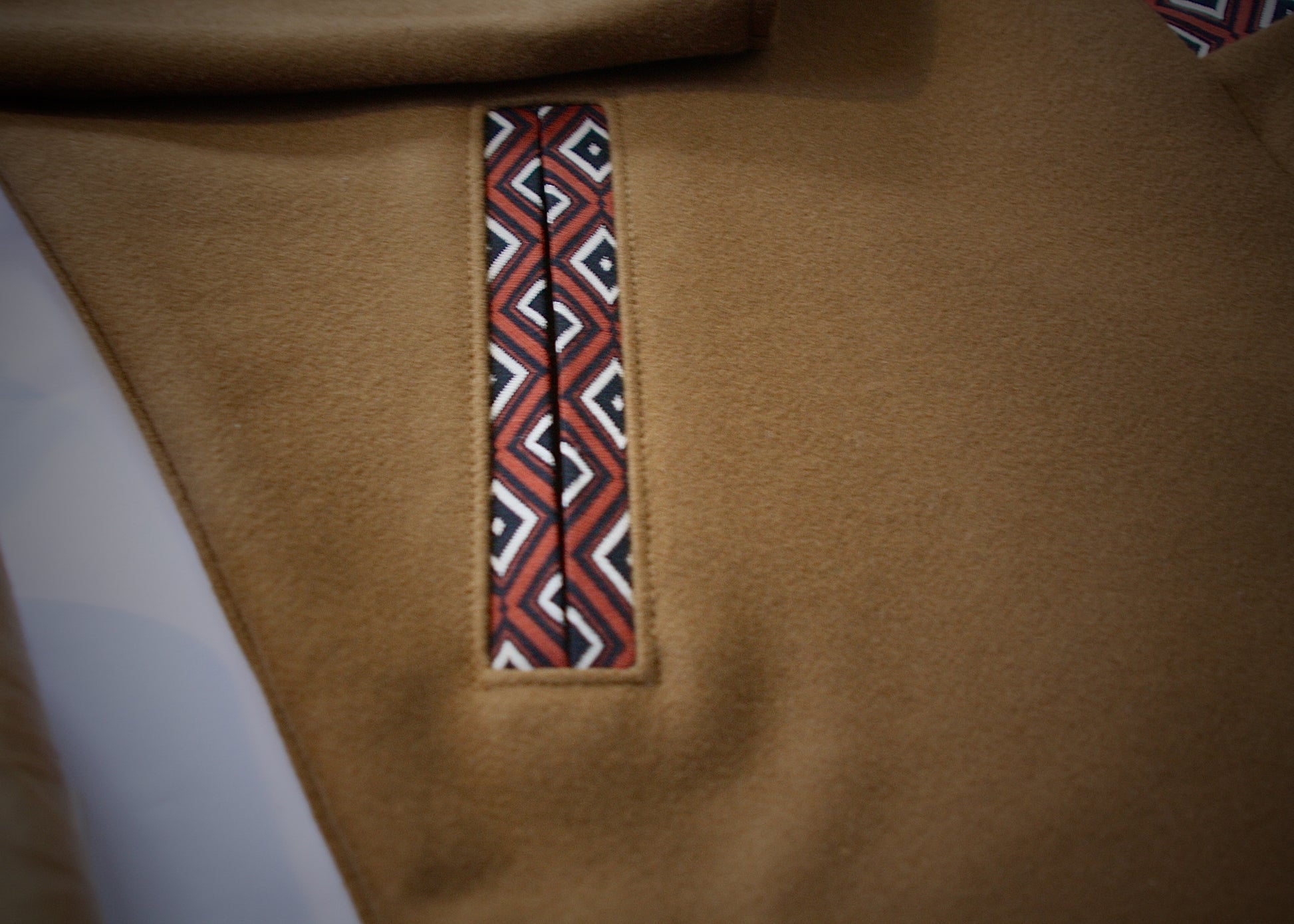 KIMONO BRUN COL MOTIF CRAVATE - L'atelier Kez'ya